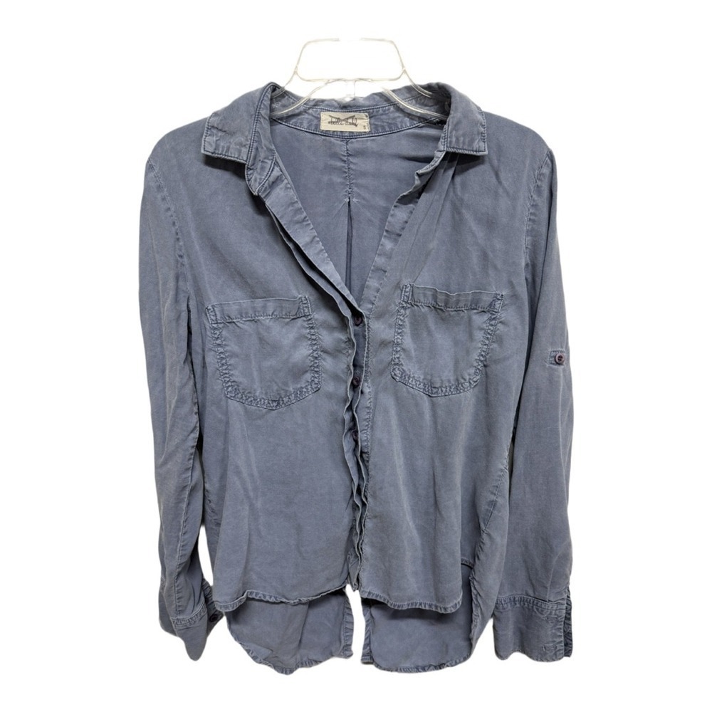 Bella Dahl Slate Blue Washed Button-Down Shirt